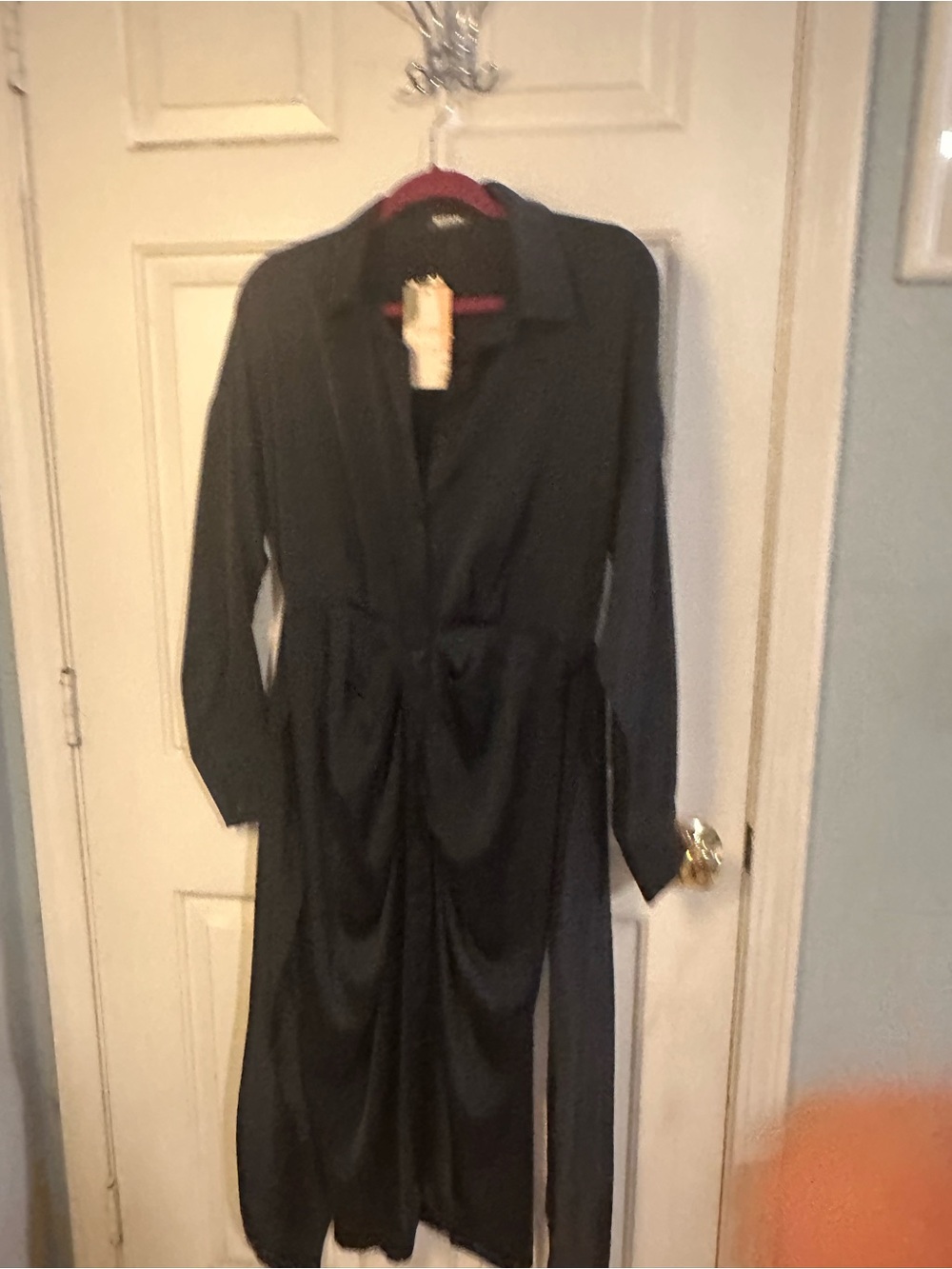 Women’s Navy Blue Long Sleeve Shirt Dress